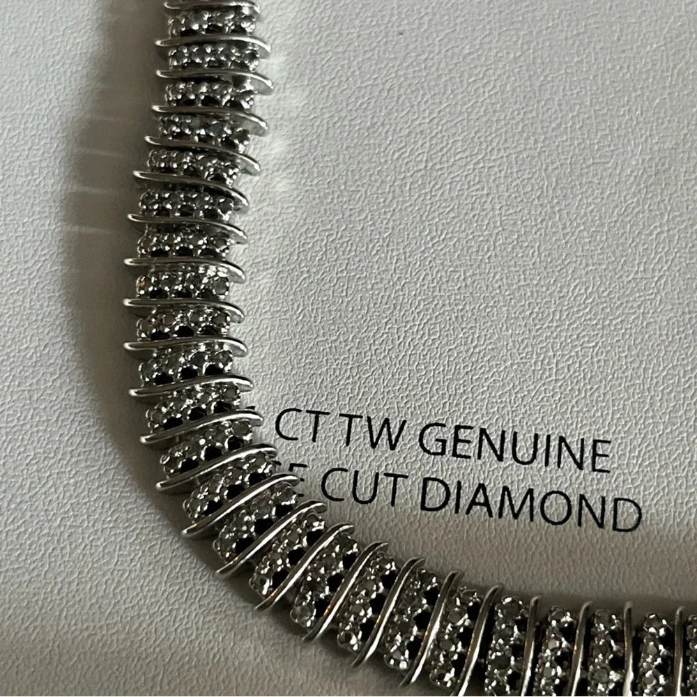 New Victoria Townsend 1 CT TW Genuine Rose Cut Diamond Silver Necklace $400